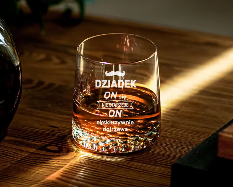Szklanka do Whisky Krosno dla Dziadka - prezent na Dzień Dziadka Urodziny Święta