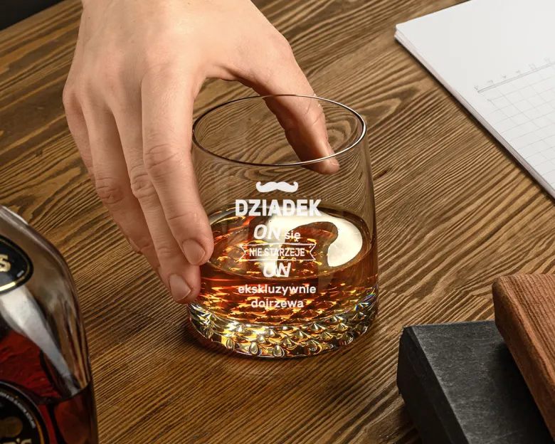 Szklanka do Whisky Krosno dla Dziadka - prezent na Dzień Dziadka Urodziny Święta
