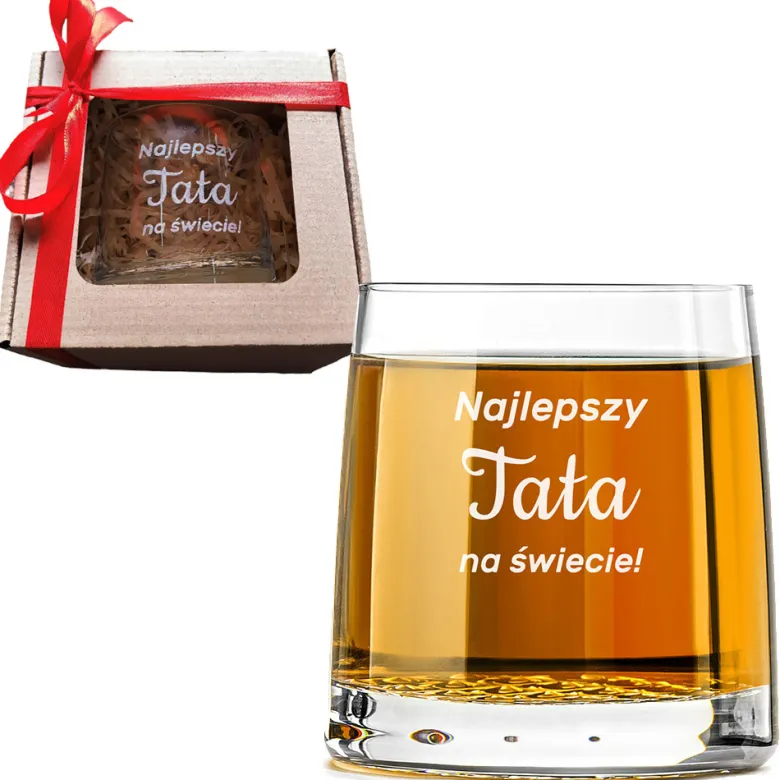 Szklanka do whisky KROSNO dla Taty z grawerem - prezent na Dzień Ojca Święta Urodziny