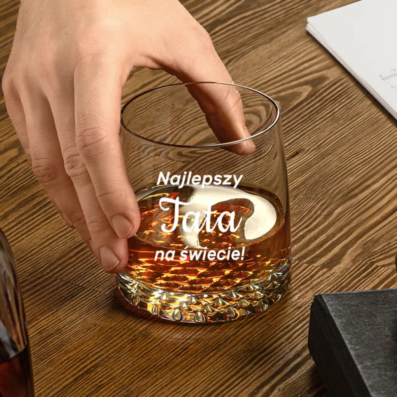 Szklanka do whisky KROSNO dla Taty z grawerem - prezent na Dzień Ojca Święta Urodziny