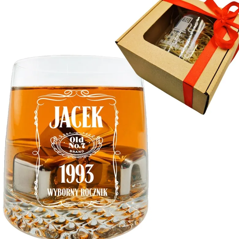 Szklanka do whisky KROSNO z grawerem - prezent na 18 40 50 60 urodziny święta dla faceta mężczyzny chłopaka