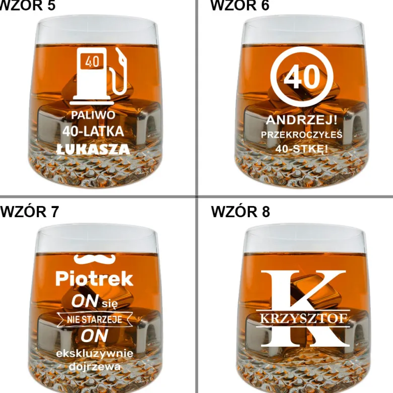 Szklanka do whisky KROSNO z grawerem - prezent na 18 40 50 60 urodziny święta dla faceta mężczyzny chłopaka