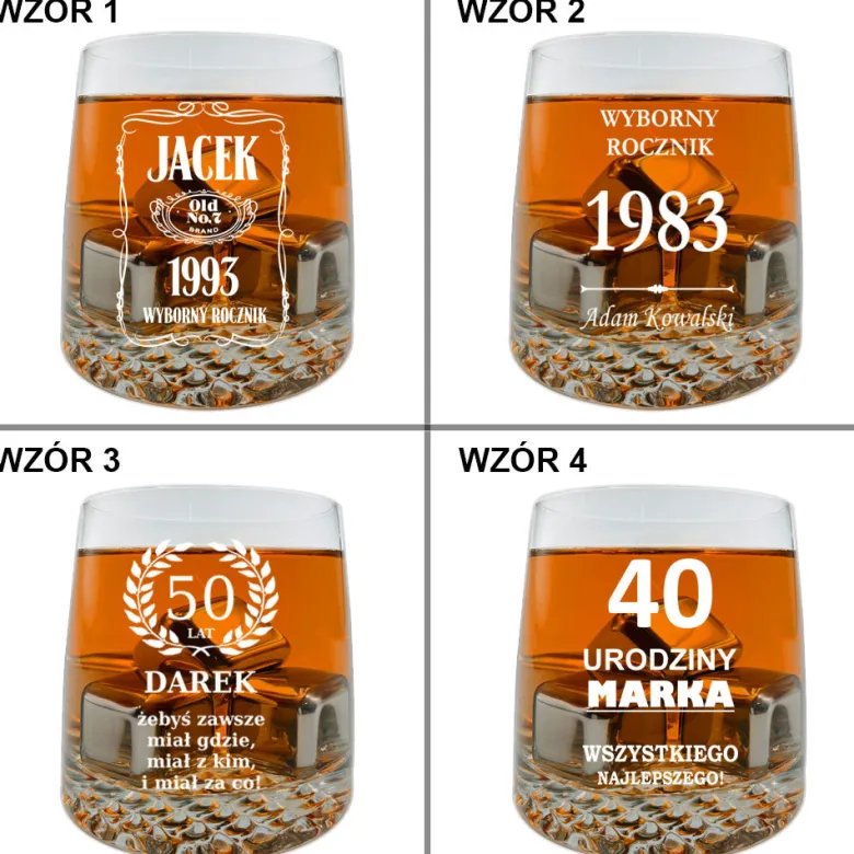 Szklanka do whisky KROSNO z grawerem - prezent na 18 40 50 60 urodziny święta dla faceta mężczyzny chłopaka