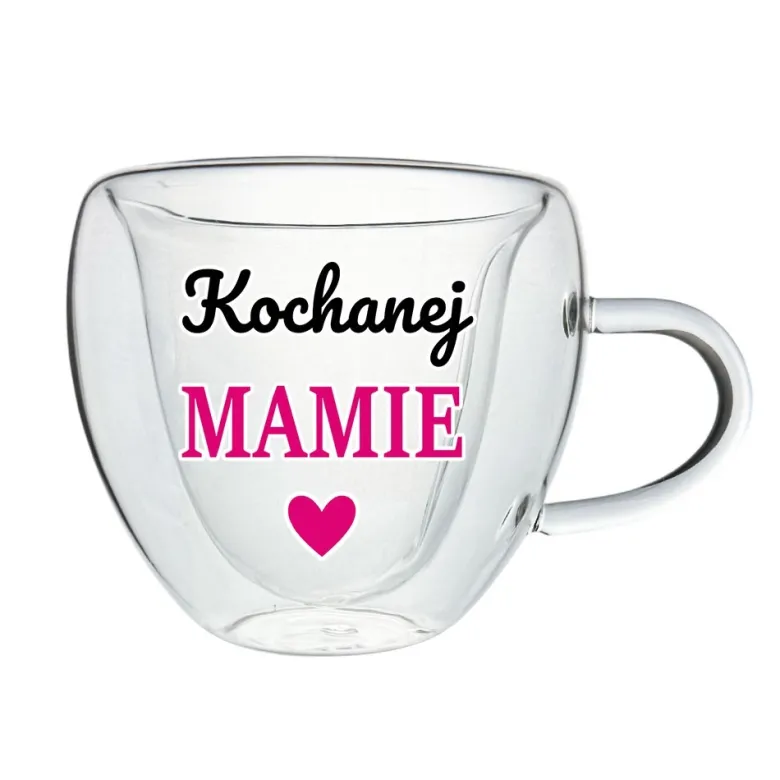 Szklanka Termiczne Serce Kochanej Mamie - prezent dla Mamy na Dzień Mamy Matki Urodziny Święta Kubek