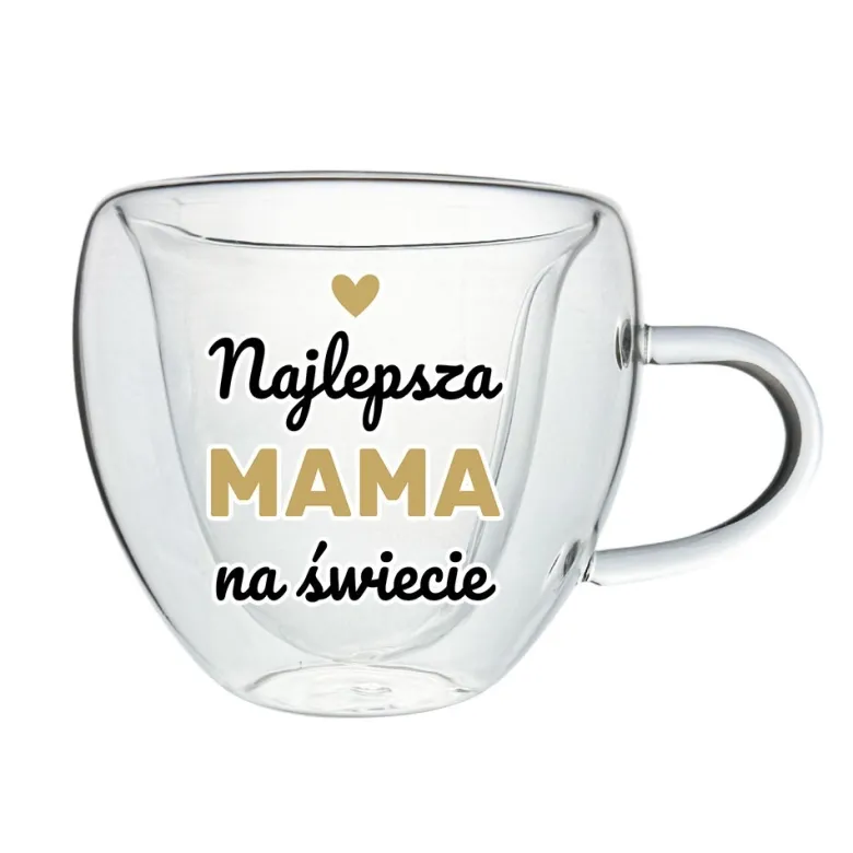Szklanka Termiczne Serce Najlepsza Mama - prezent dla Mamy na Dzień Mamy Matki Urodziny Święta Kubek