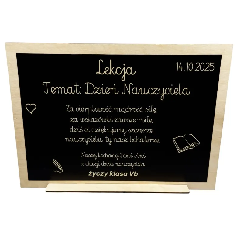 Tablica z Grawerem dla Nauczyciela - prezent na Dzień Nauczyciela dla wychowawcy