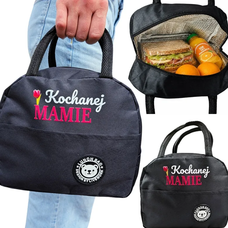 Torba Termiczna na Lunch Kochanej Mamie - Prezent dla Mamy na Dzień Matki Święta Urodziny Lunchbox