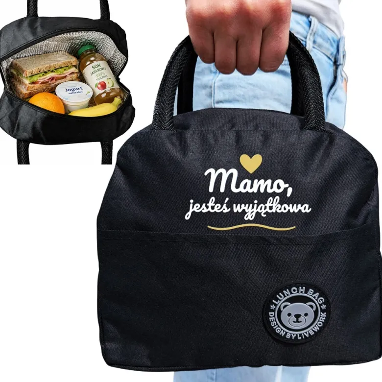 Torba Termiczna na Lunch Mamo Jesteś Wyjątkowa - Prezent dla Mamy na Dzień Matki Święta Urodziny Lunchbox