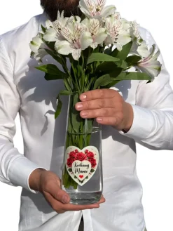 Wazon z Nadrukiem dla Mamy - Prezent na Dzień Mamy Matki Urodziny Święta
