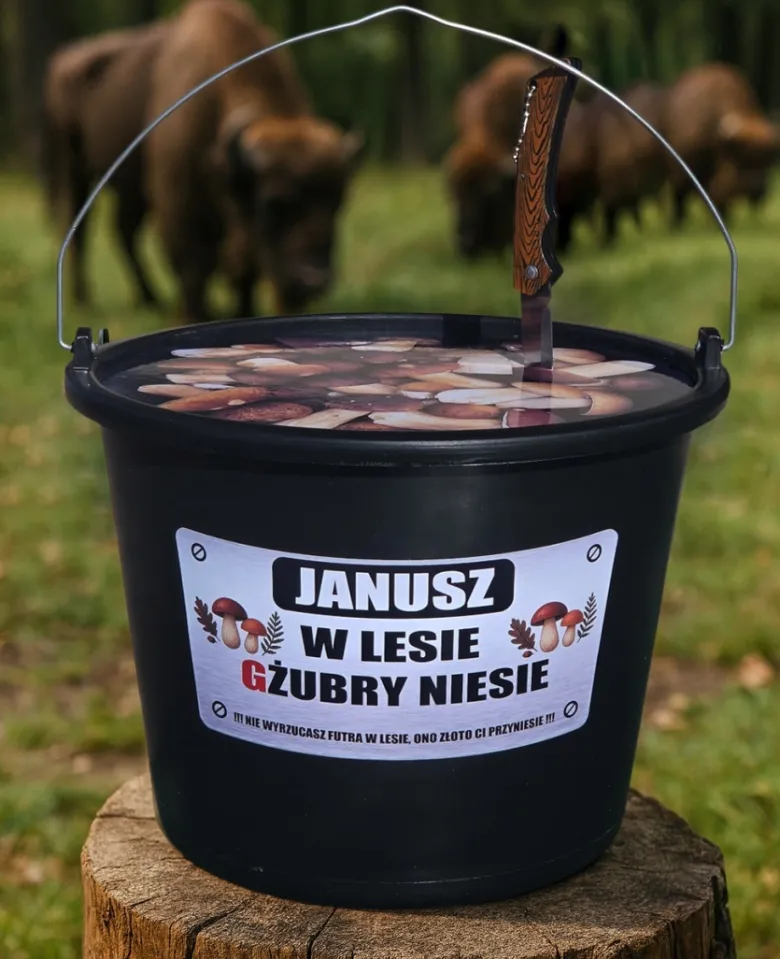 Wiadro Grzybiarza - Śmieszny Prezent dla Grzybiarza Taty Dziadka Męża