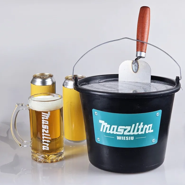 Wiadro MaszLitra + Kufel - Śmieszny Prezent dla Budowlańca Mężczyzny Męża Taty Brata na Święta Urodziny