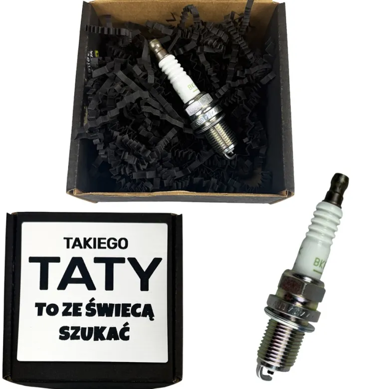 Świeca Zapłonowa z Grawerem dla Taty Mechanika Fana Motoryzacji - Śmieszny Prezent dla Taty na Dzień Ojca