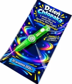 Świecący Długopis Fidget Spinner + Życzenia - Prezent na Dzień Chłopaka Szkoła Przedszkole
