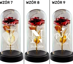 Wieczna Róża LED Personalizowana - Prezent dla Dziewczyny Żony Niej na Walentynki Święta Urodziny