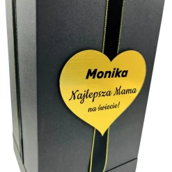 Wieczna róża w szkle z własnym grawerem dla Mamy - prezent na Dzień Matki