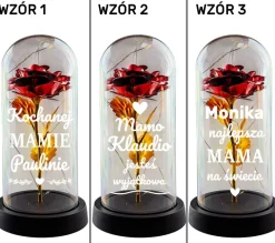 Wieczna Róża z Nadrukiem dla Mamy - Prezent na Dzień Matki Święta Urodziny