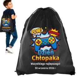 Worek Plecak dla Gracza - Prezent na Dzień Chłopaka dla Chłopców ze Szkoły Przedszkola
