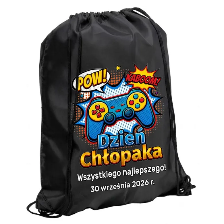 Worek Plecak dla Gracza - Prezent na Dzień Chłopaka dla Chłopców ze Szkoły Przedszkola