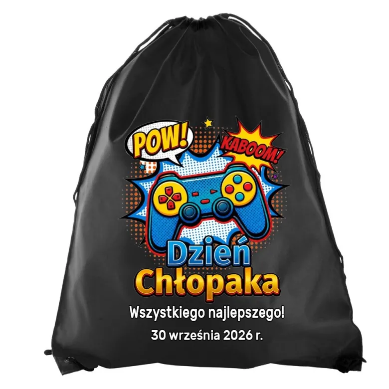 Worek Plecak dla Gracza - Prezent na Dzień Chłopaka dla Chłopców ze Szkoły Przedszkola
