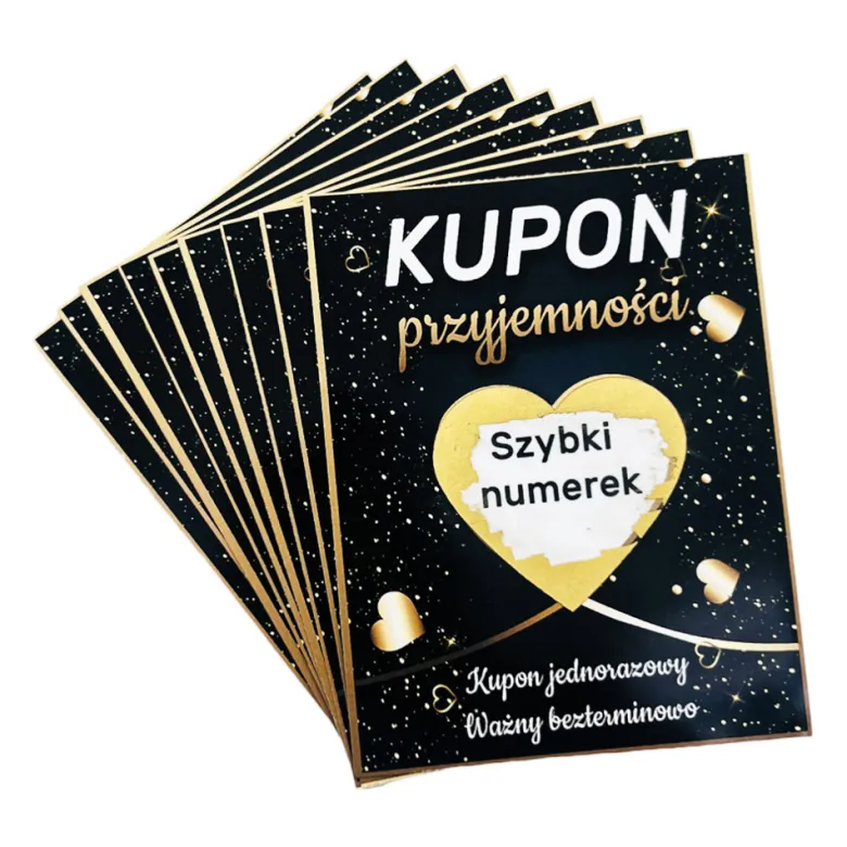 Zdrapki "Kupony Przyjemności" - prezent dla żony męża dziewczyny chłopaka niej niego na Walentynki