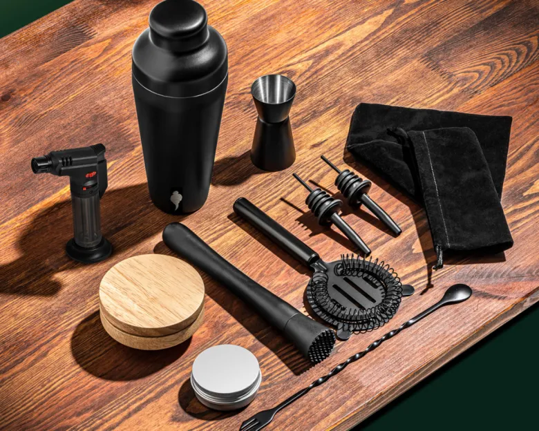 Zestaw barmański shaker do drinków + zestaw do wędzenia whisky 2w1