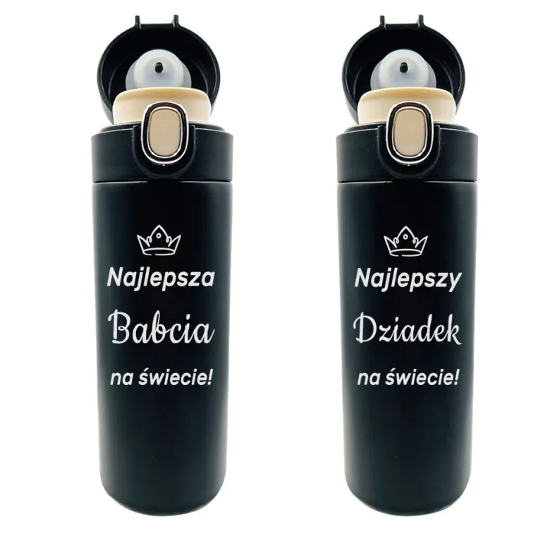 Zestaw dla Babci i Dziadka 2x Kubek Termiczny z Grawerem - Prezent na Dzień Babci i Dziadka