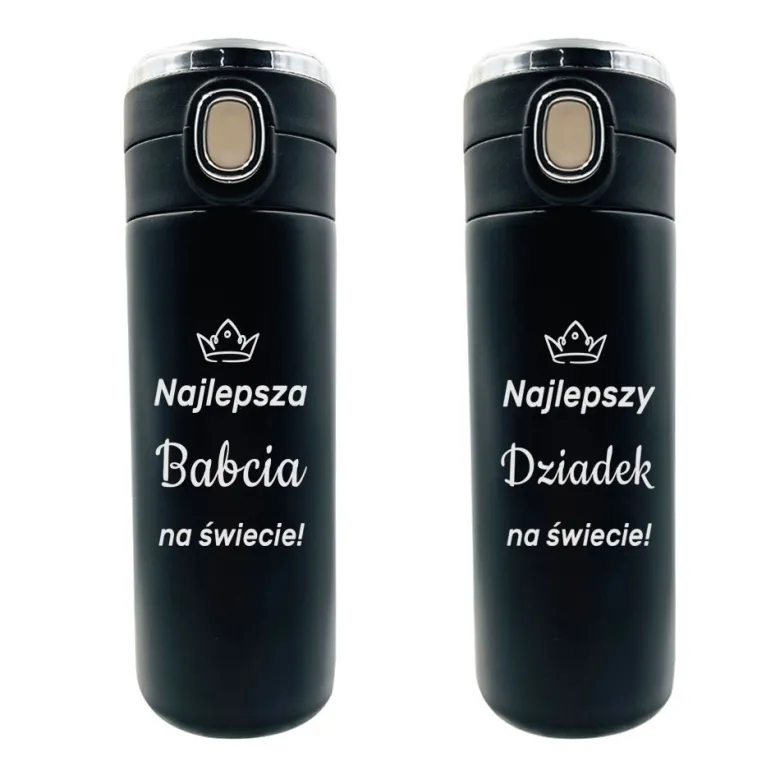 Zestaw dla Babci i Dziadka 2x Kubek Termiczny z Grawerem - Prezent na Dzień Babci i Dziadka