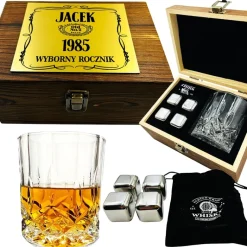 Zestaw do Whisky z Grawerem - Prezent dla Męża Chłopaka Faceta Taty Dziadka Mężczyzny na Święta Urodziny