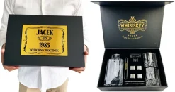 Zestaw do Whisky z Grawerem Premium - Prezent dla Faceta Taty Męża Dziadka Szefa Chłopaka na Święta Urodziny