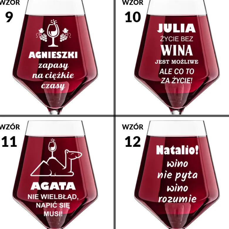 Zestaw do Wina z Grawerem - prezent dla kobiety żony dziewczyny kobiety na urodziny święta