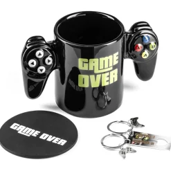 ZESTAW gracza GAME OVER kubek, podkładka, breloki