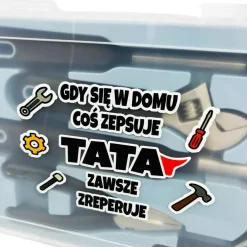Zestaw Narzędzi 15 szt. dla Taty z Nadrukiem – Prezent na Dzień Ojca, Urodziny lub Święta