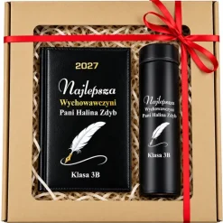 Zestaw Prezentowy dla Nauczyciela Wychowawcy Kalendarz + Kubek Termiczny - Prezent na Dzień Nauczyciela