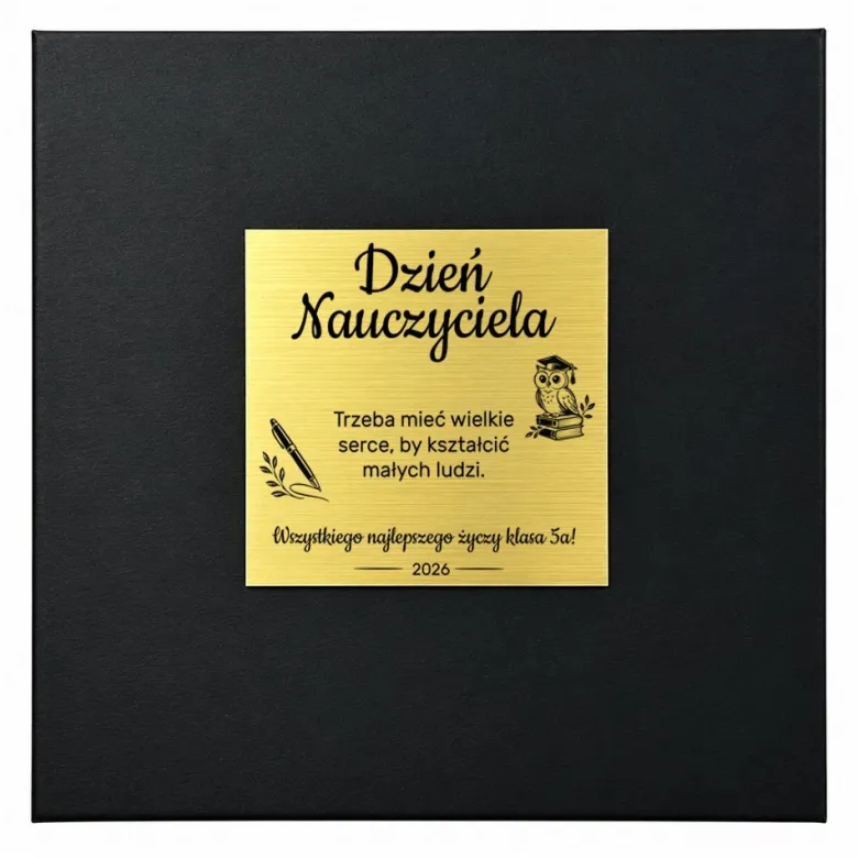 Zestaw Prezentowy Etui z Notatnikiem + Długopis w Pudełku z Grawerem - Prezent na Dzień Nauczyciela dla Wychowawcy Nauczyciela