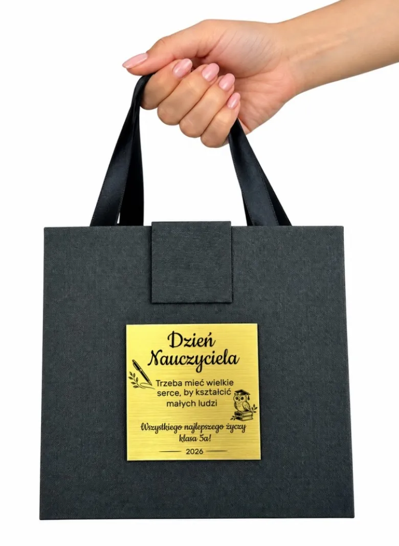 Zestaw Prezentowy Notatnik + Długopis w Pudełku z Grawerem - Prezent na Dzień Nauczyciela dla Wychowawcy Nauczyciela