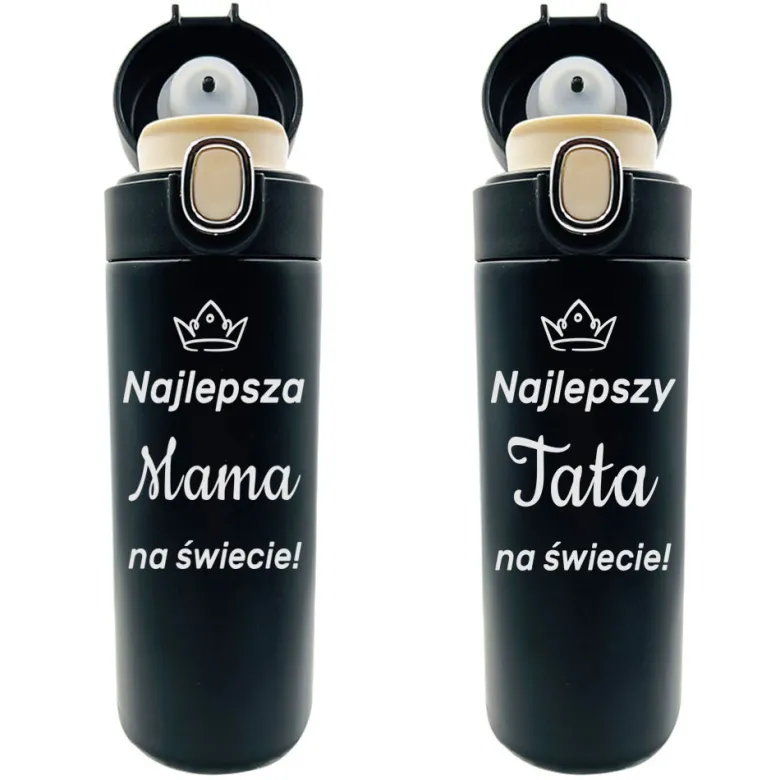Zestaw 2x Kubek Termiczny z Grawerem - Prezent dla Rodziców Mamy i Taty na święta rocznicę